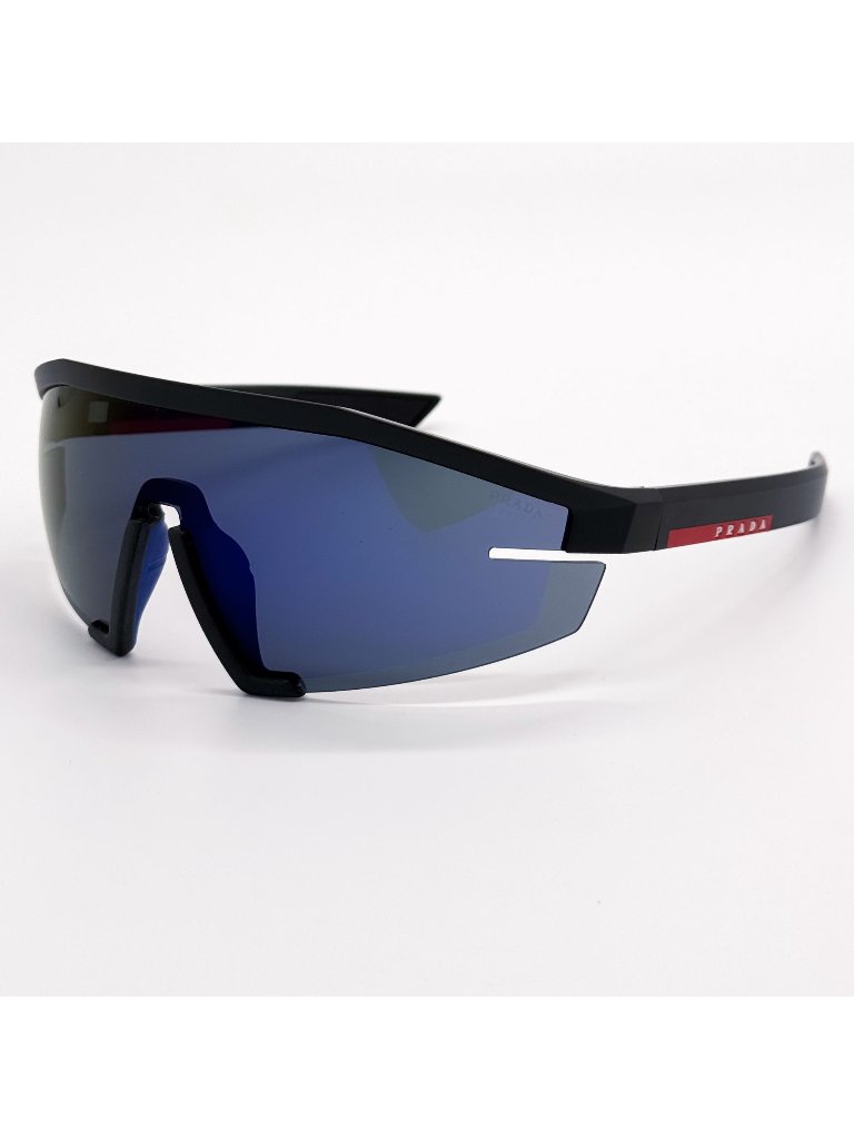 New Prada Linea Rossa Ps03zs 1bo05u Black Blue Unsiex Sunglasses